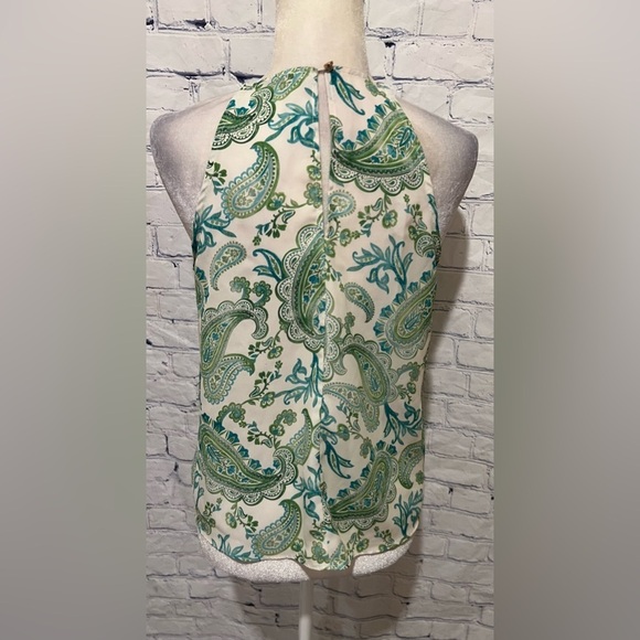 SHEIKE - Perfect in Paisley Halter Top Green And White Size 6 - Picture 5 of 7